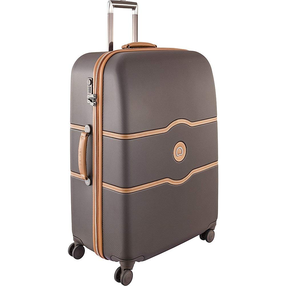Desley Luggage Cgatete Hard + , Large Checked Luggage Hard Case Spinner Suitcase ,Choocolate Brown