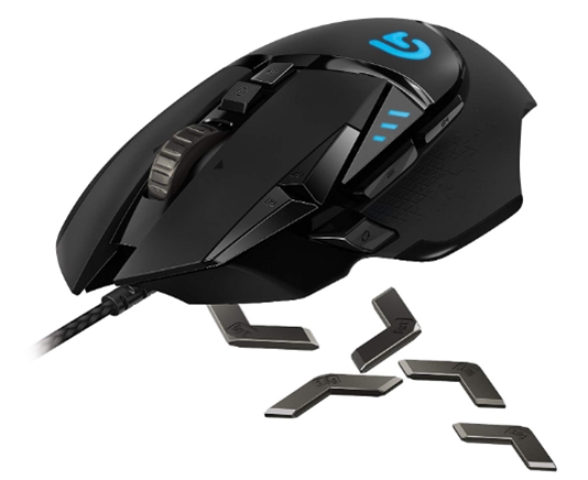 Logitech G502 Proteus Spectrum RGB Tunable Gaming Mouse, 12,000 DPI On-The-Fly DPI Shifting, Personalized Weight and Balance Tuning with (5) 3.6g Weights, 11 Programmable Buttons