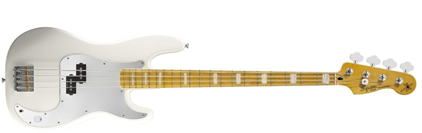 Squier Chris Aiken Precision Bass, Maple Fingerboard, Olympic White_