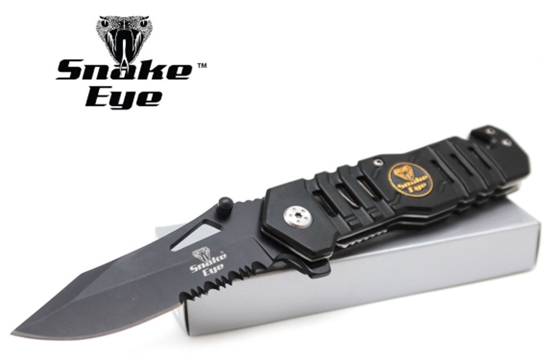 Snake Eye Tactical Rescue Style Assisted Opening Knife with Clip Ca