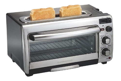 Hamilton Beach 2-in-1 Countertop Oven and Long Slot Toaster, Stainle