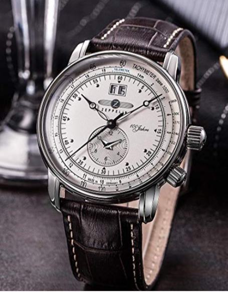 GRAF Zeppelin Dual Time Big Date 100 Years of Zeppelin Watch (White)