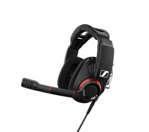 Sennheiser GSP 500 Wired Open Acoustic Gaming Headset, Noise-Cancelling Microphone, Adjustable Headband with Customizable Contact Pressure, Volume Control, PC + Mac + Xbox + PS4, Pro – Black/Red